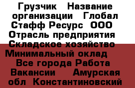 Грузчик › Название организации ­ Глобал Стафф Ресурс, ООО › Отрасль предприятия ­ Складское хозяйство › Минимальный оклад ­ 1 - Все города Работа » Вакансии   . Амурская обл.,Константиновский р-н